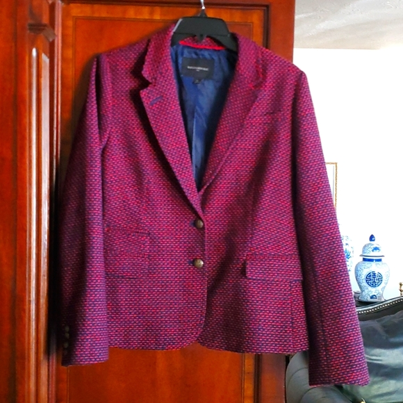 Banana Republic Jackets & Blazers - Banana Republic beautiful pink/blue Tweed Jacket sz 14